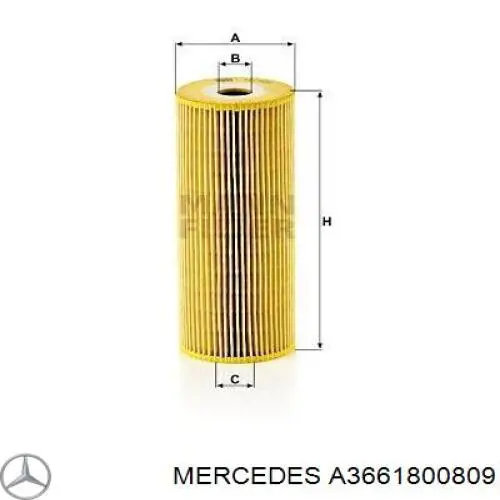 Filtro de aceite Mercedes A3661800809 precio, desde 7,05 EUR