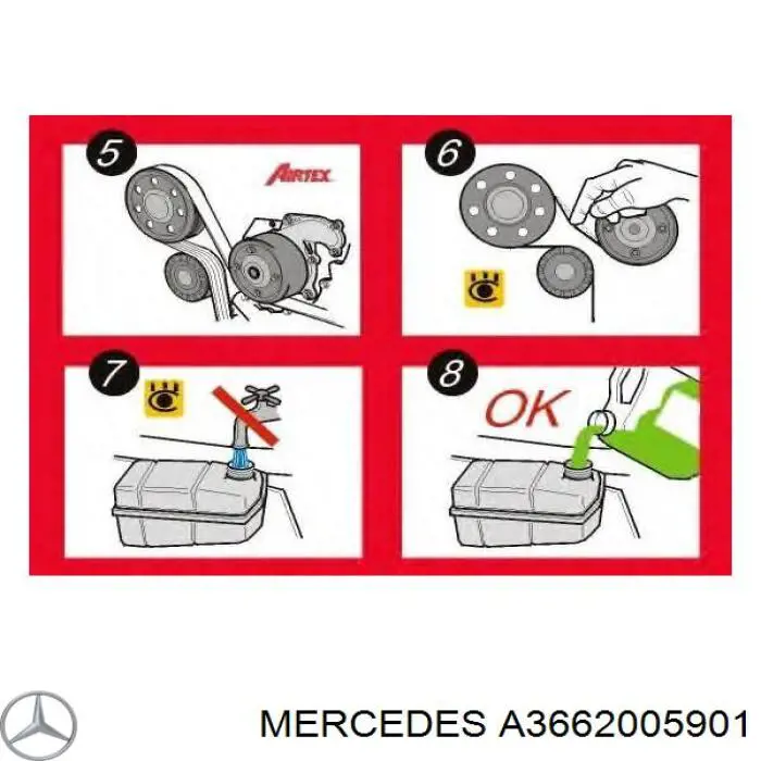 Bomba de agua A3662005901 Mercedes