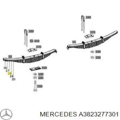 A3823277301 Mercedes muelle neumático, suspensión, eje trasero