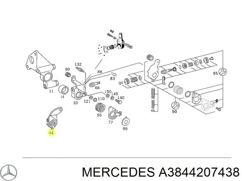 A3844207438 Mercedes Trinquete de freno del eje trasero