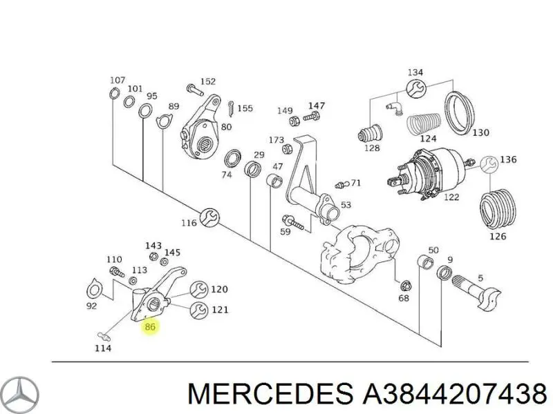 Trinquete de freno del eje trasero Mercedes A3844207438 precio, desde 87,88 EUR