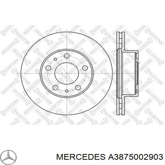 A3875002903 Mercedes disco de freno delantero