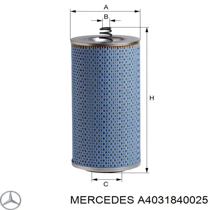 A4031840025 Mercedes filtro de aceite