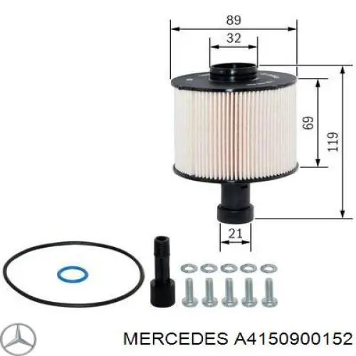 Filtro de combustible A4150900152 Mercedes