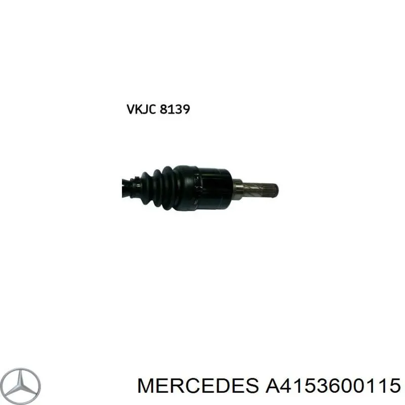 A4153600115 Mercedes árbol de transmisión delantero izquierdo