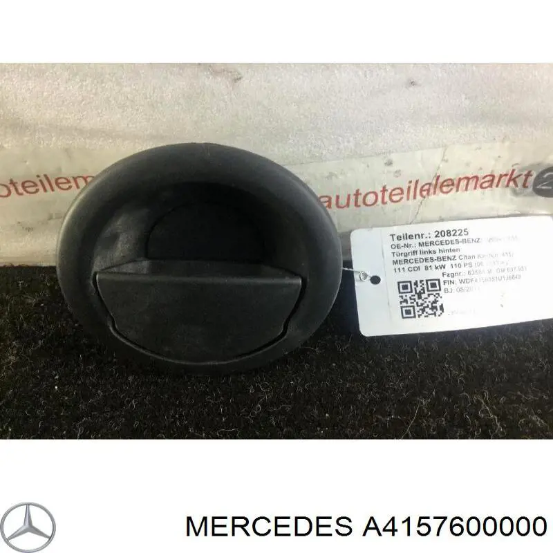 Manija exterior izquierda de puerta trasera de doble hoja Mercedes A4157600000 precio, desde 16,56 EUR