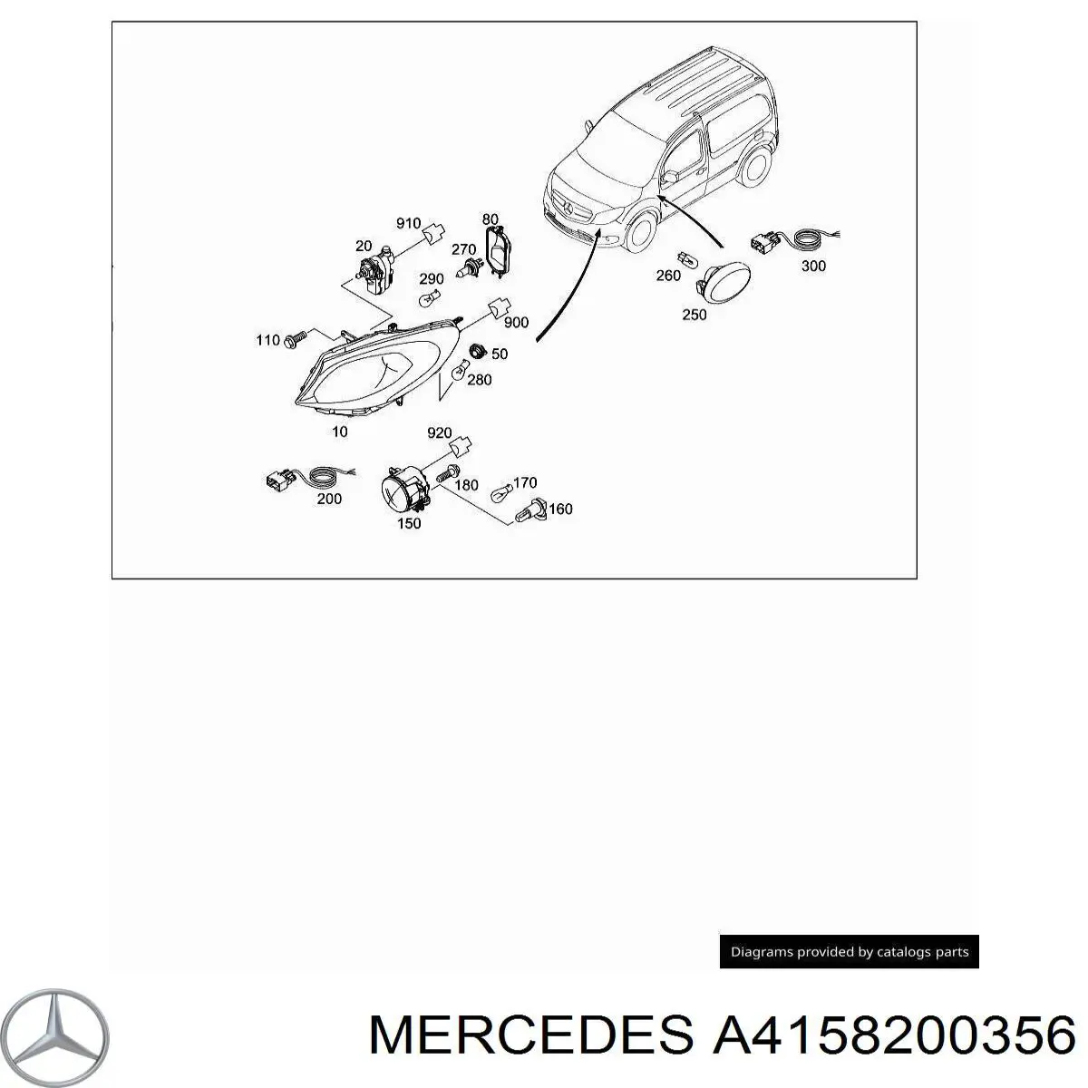 A4158200356 Mercedes Luz antiniebla