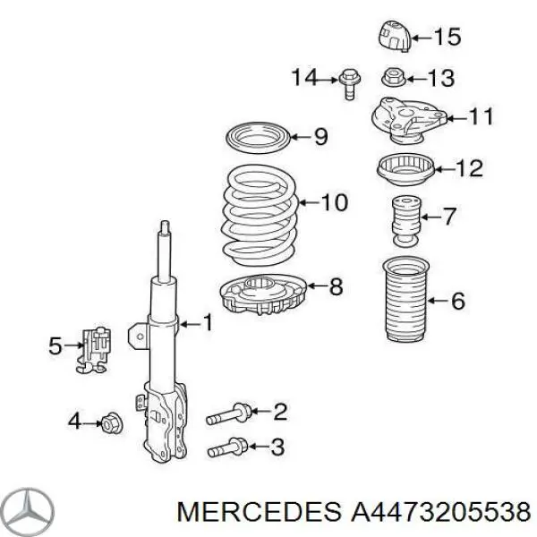 A4473205538 Mercedes amortiguador delantero