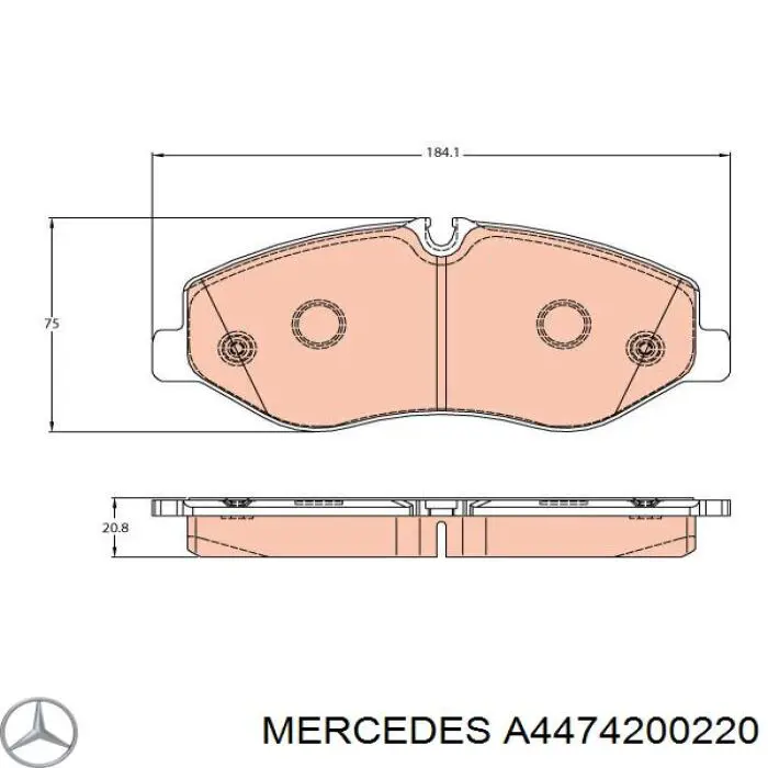 A4474200220 Mercedes pastillas de freno delanteras