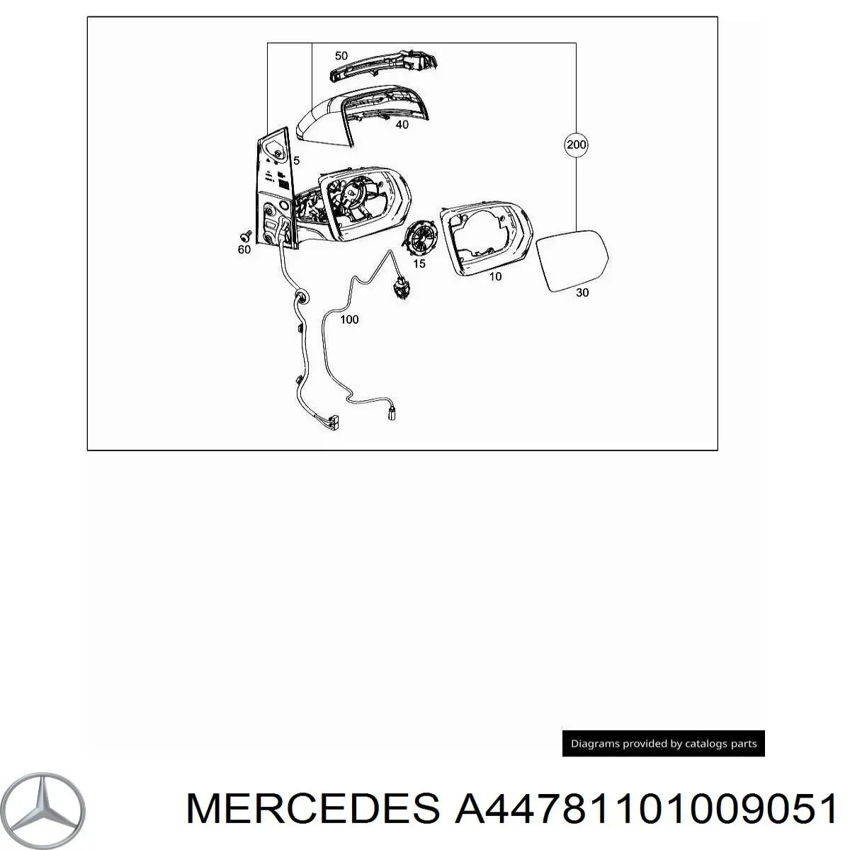 A44781101009051 Mercedes superposicion(cubierta De Espejo Retrovisor Derecho)