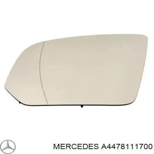 A4478111700 Mercedes cristal de espejo retrovisor exterior derecho