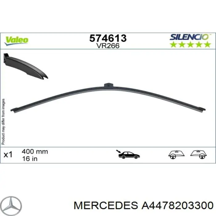 Escobilla del limpiaparabrisas trasero Mercedes 4478203300 precio, desde 7,35 EUR