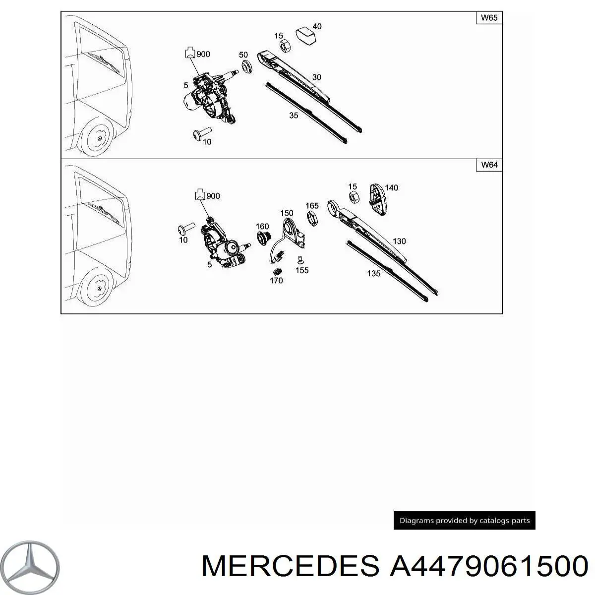 Motor del limpiaparabrisas trasero Mercedes A4479061500 precio, desde 136,49 EUR