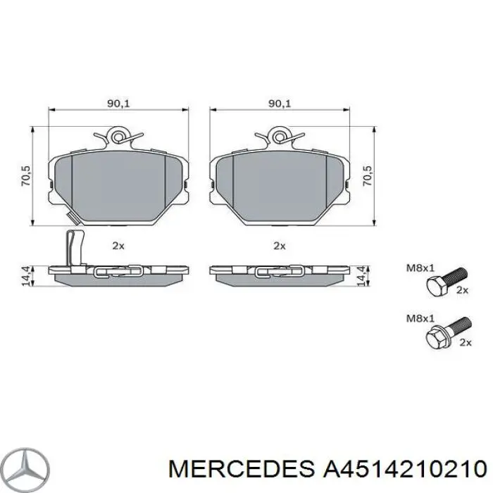 Comprar A4514210210 Mercedes Pastillas delanteras de freno