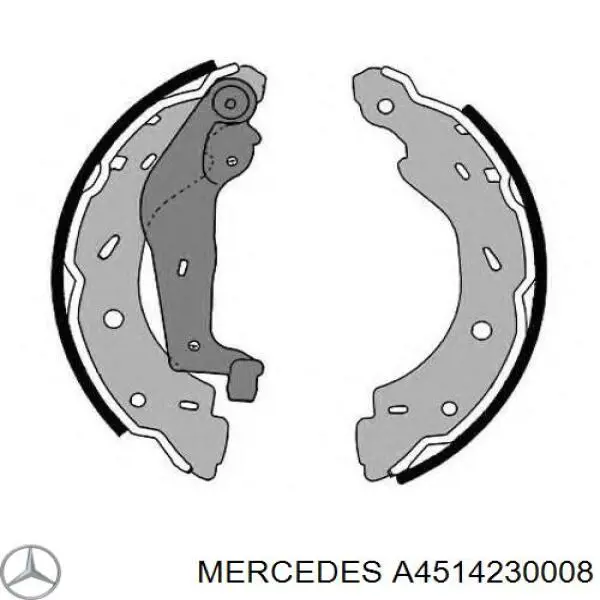 A4514230008 Mercedes zapatas de frenos de tambor traseras