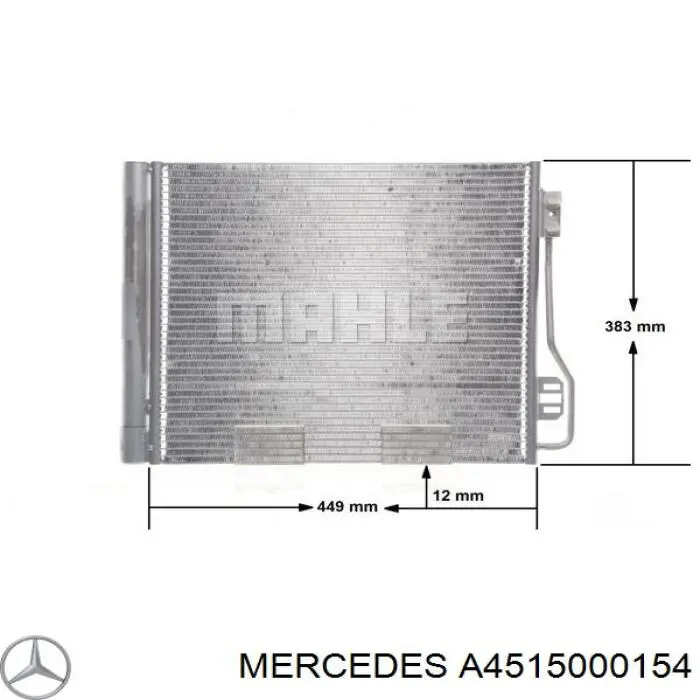 A4515000154 Mercedes condensador aire acondicionado