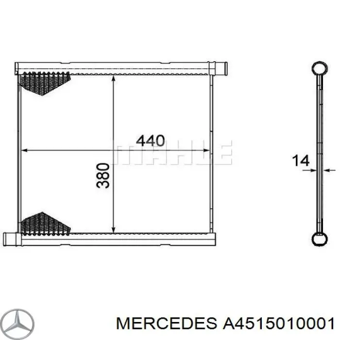 Água radiador Mercedes A4515010001 precio, desde 95,83 EUR