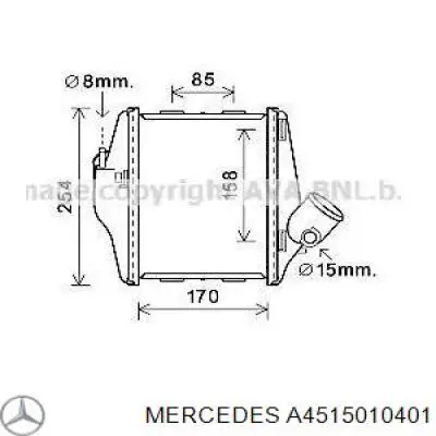 Radiador de aire de admisión Mercedes A4515010401 precio, desde 112,29 EUR