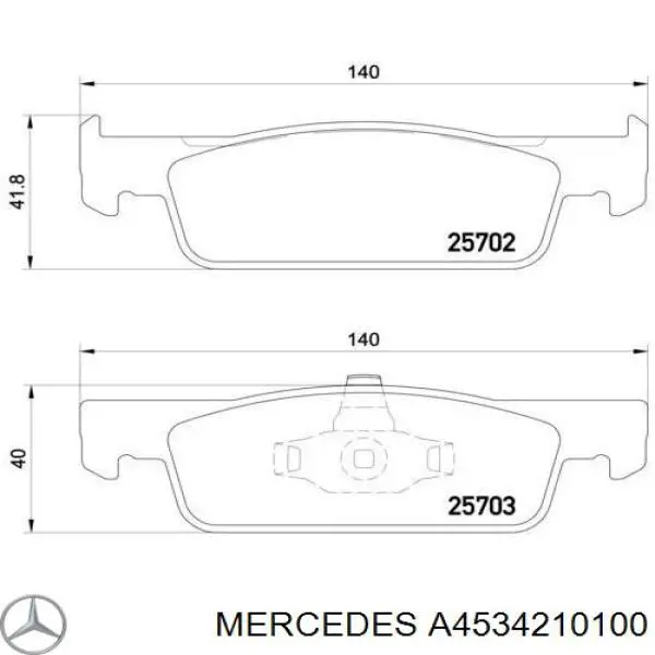 Pastillas freno delanteras Mercedes A4534210100 precio, desde 18,89 EUR