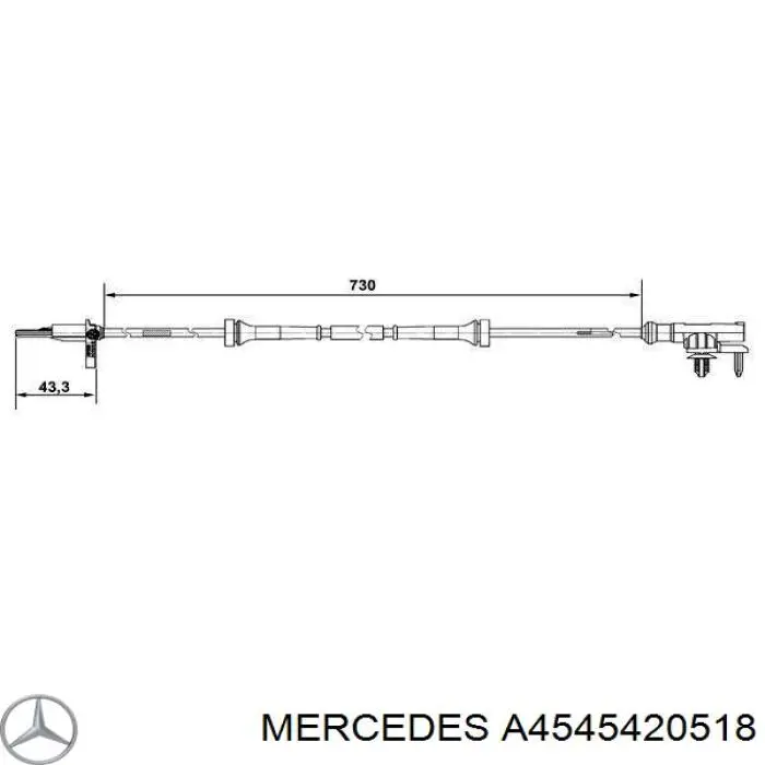 A4545420518 Mercedes sensor abs delantero