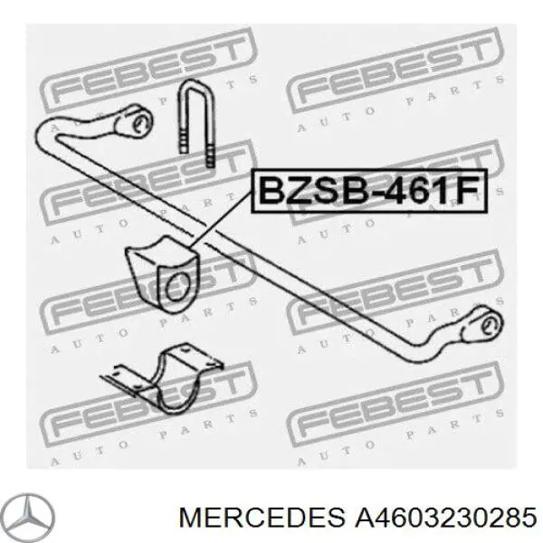 Soporte estabilizador, Eje delantero para Mercedes G (W463)