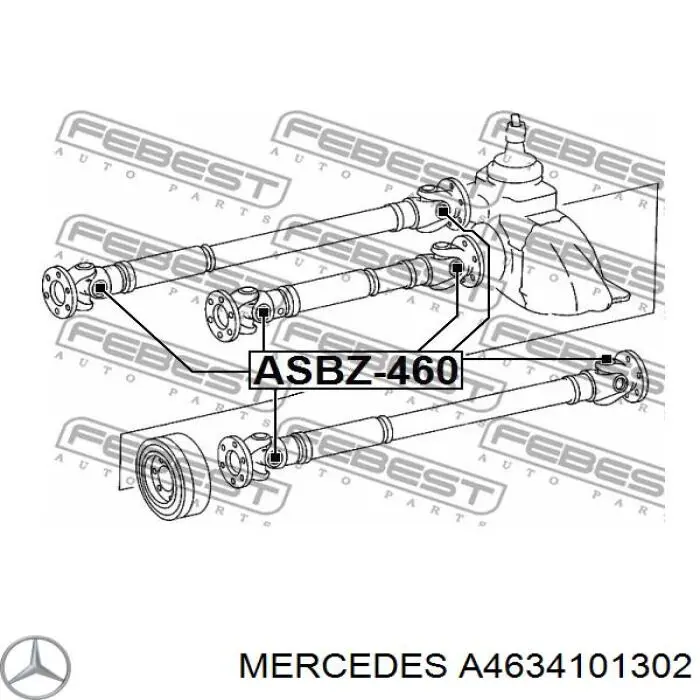 Transmisión cardán, eje delantero para Mercedes G (W463)