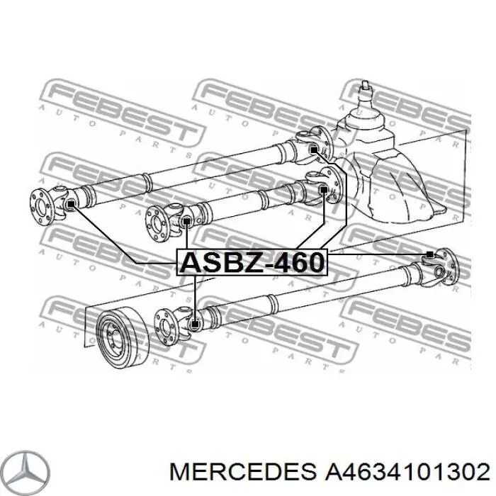 Transmisión cardán, eje delantero Mercedes G (W463)