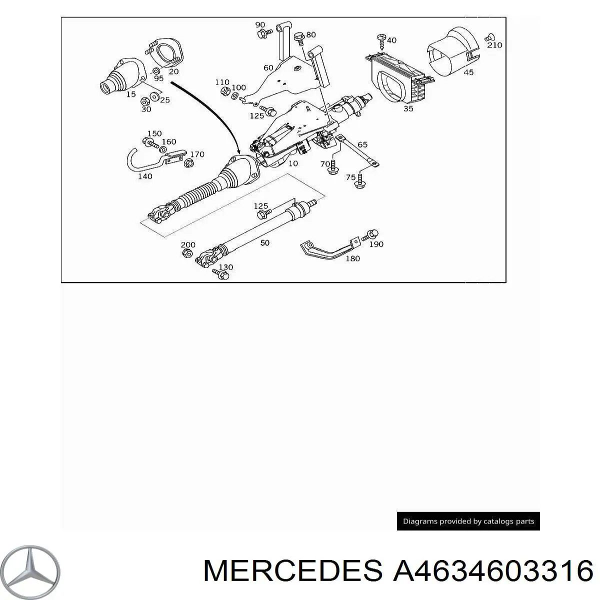 A4634603316 Mercedes columna de dirección