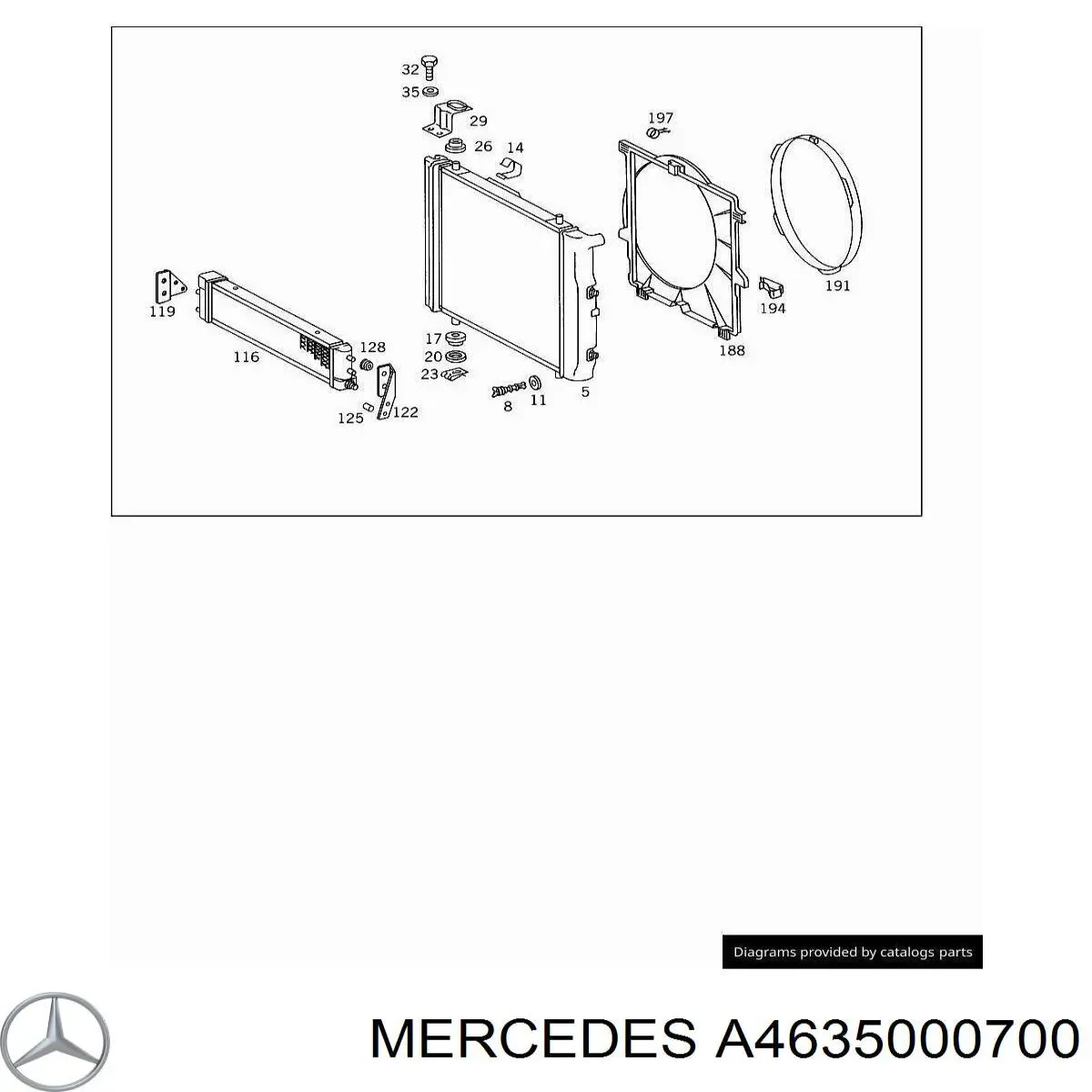 A4635000700 Mercedes radiador enfriador de la transmision/caja de cambios