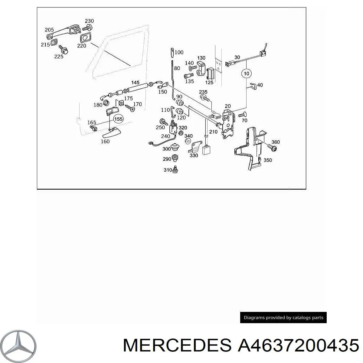 A4637200435 Mercedes cerradura de puerta delantera derecha