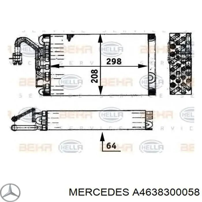 Evaporador de aire acondicionado Mercedes A4638300058 precio, desde 1877,00 EUR