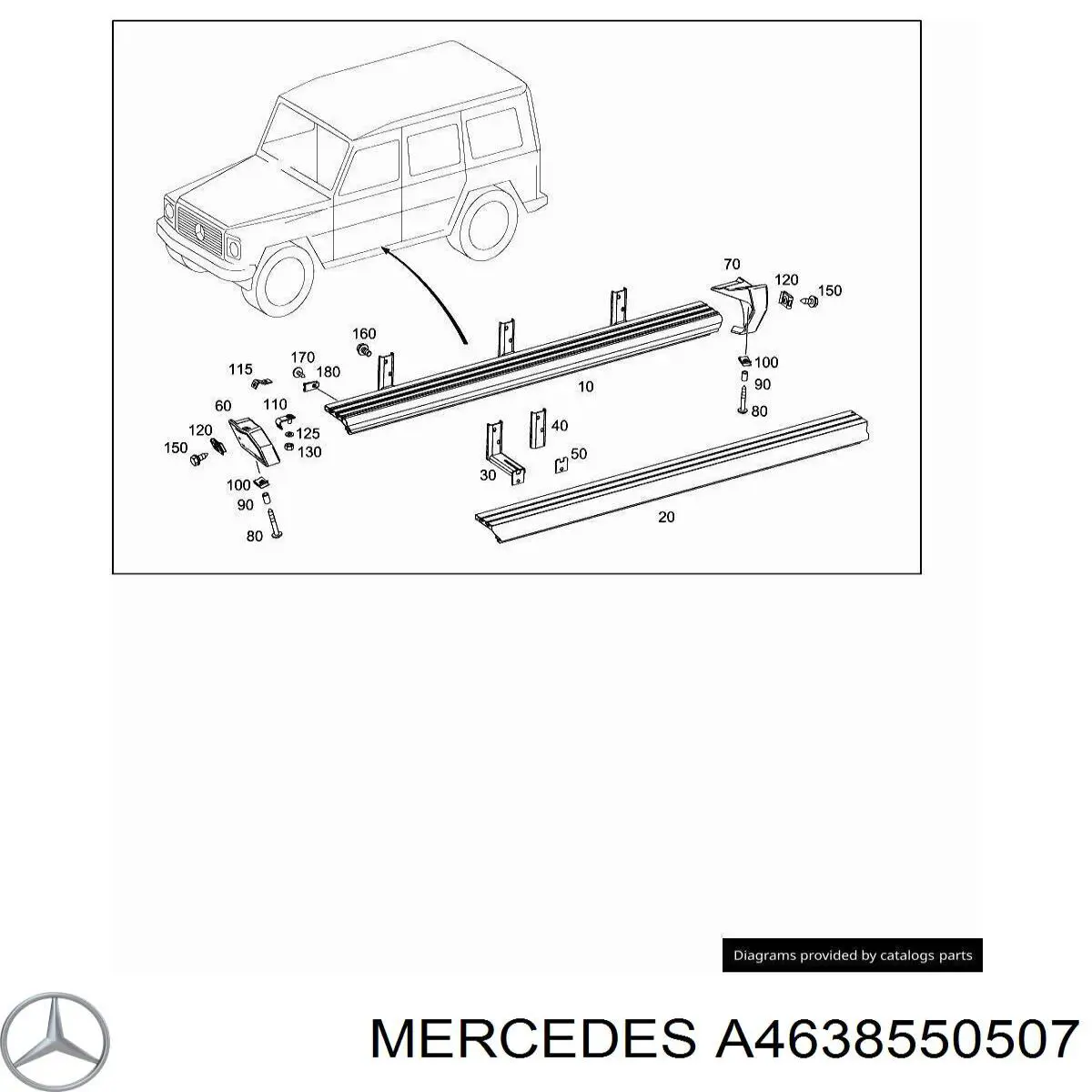 A463855050764 Mercedes estribo izquierdo