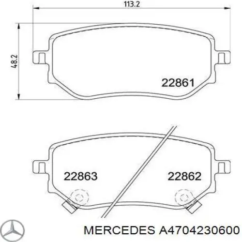 A4704230600 Mercedes Pastillas freno traseras