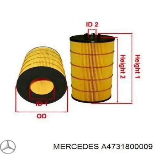 A4731800009 Mercedes Filtro aceite
