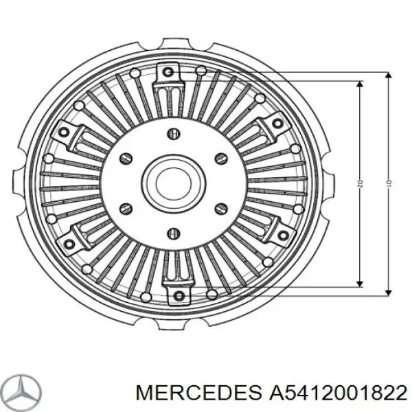 A5412001822 Mercedes embrague, ventilador del radiador