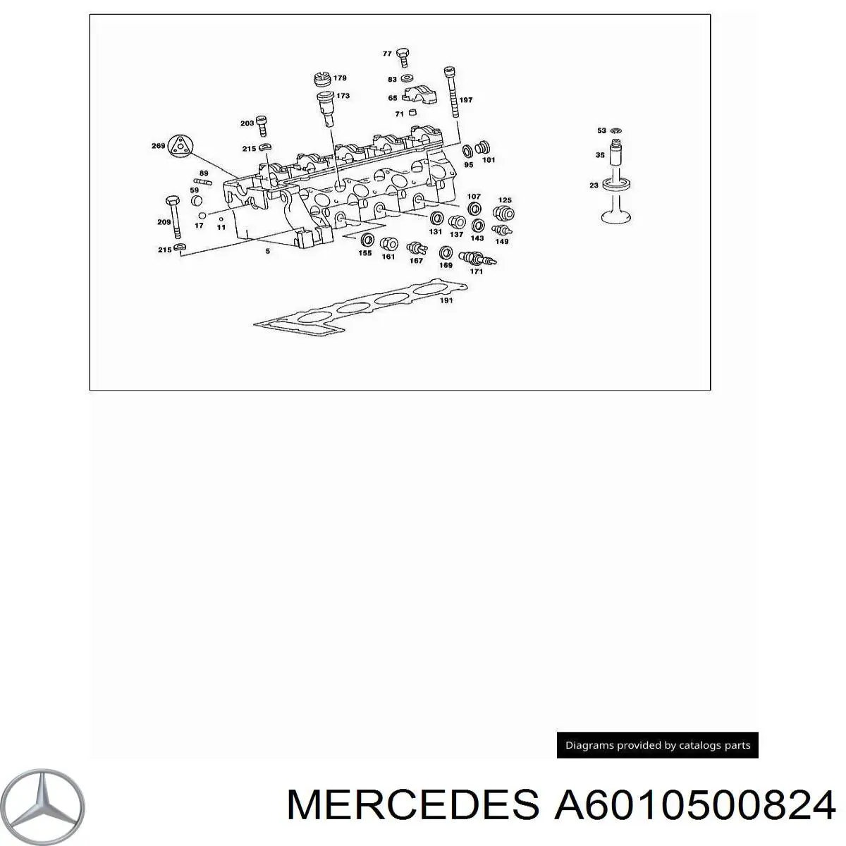 A6010500824 Mercedes guía de válvula de admisión