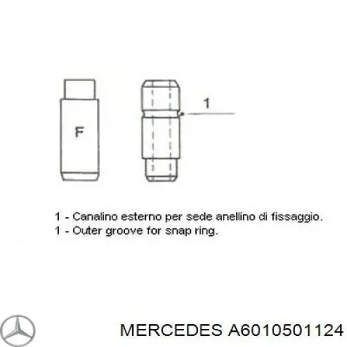 A6010501124 Mercedes guía de válvula de escape