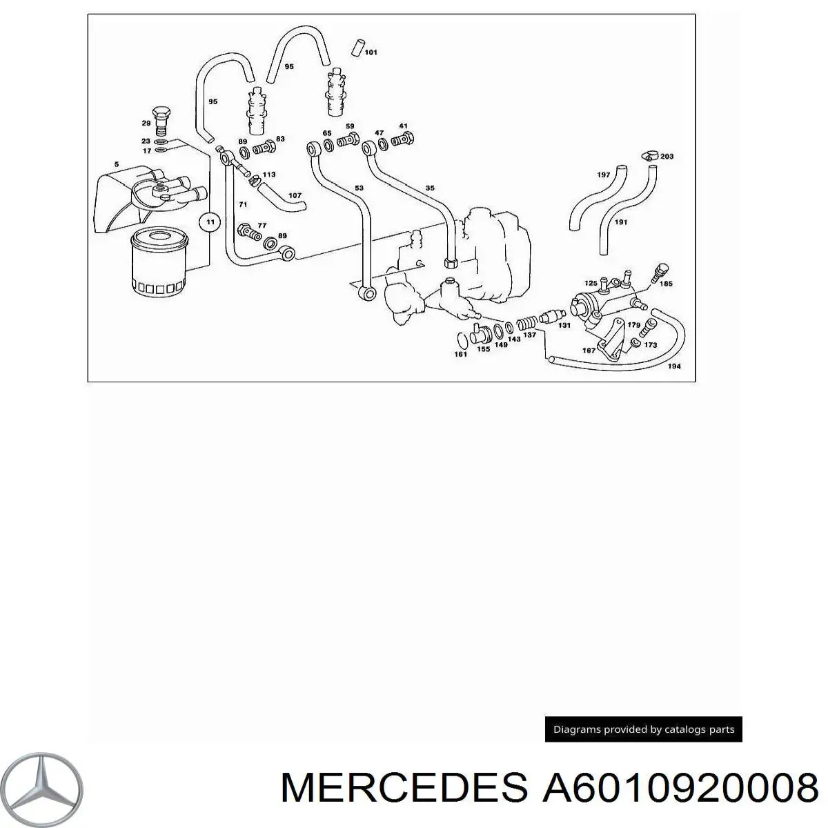 A6010920008 Mercedes caja, filtro de combustible