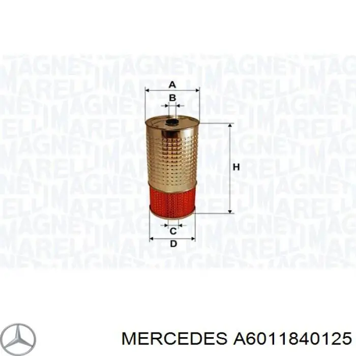 Filtro de aceite A6011840125 Mercedes