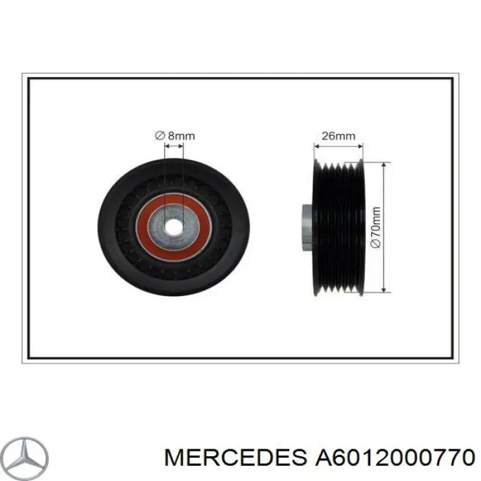 Comprar A6012000770 Mercedes Polea inversión/guía, correa poli V