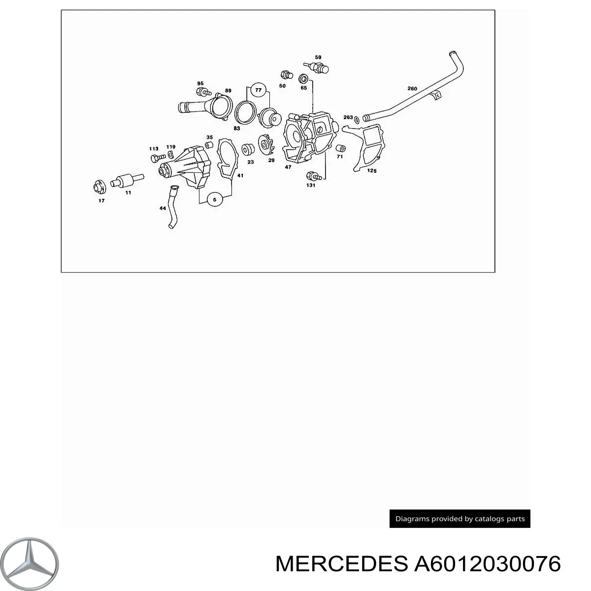 A6012030076 Mercedes junta, termostato