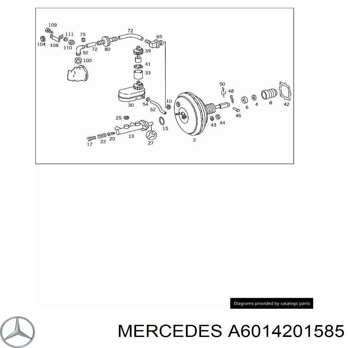 6014201585 Mercedes cable de freno de mano delantero