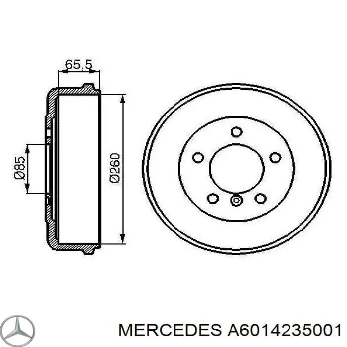 Tambor de freno trasero Mercedes A6014235001 precio, desde 59,80 EUR