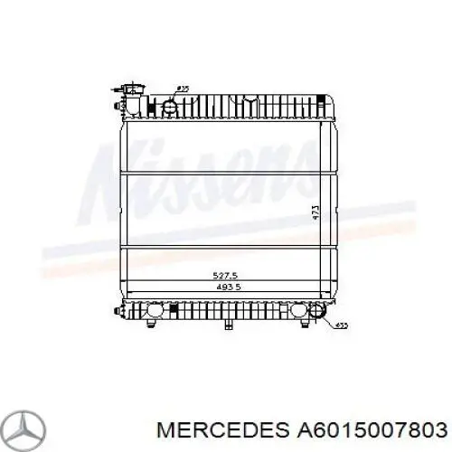 A6015007803 Mercedes radiador refrigeración del motor