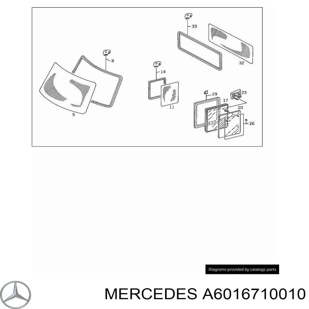 A6016710010 Mercedes parabrisas