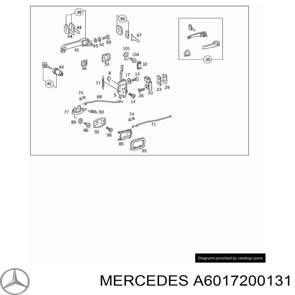 A6017200131 Mercedes cuña de cierre puerta corrediza delantera