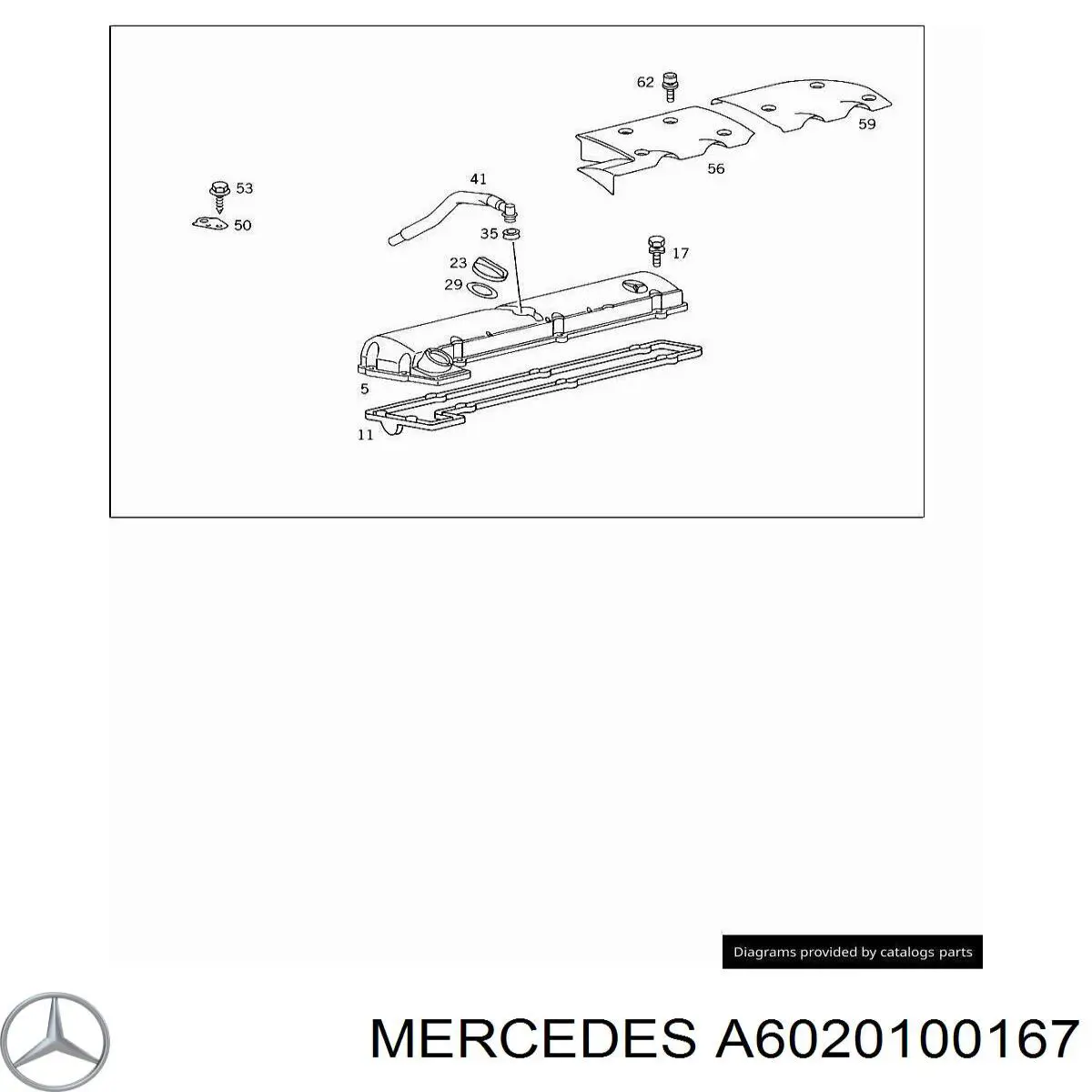 A6020100167 Mercedes cubierta de motor decorativa