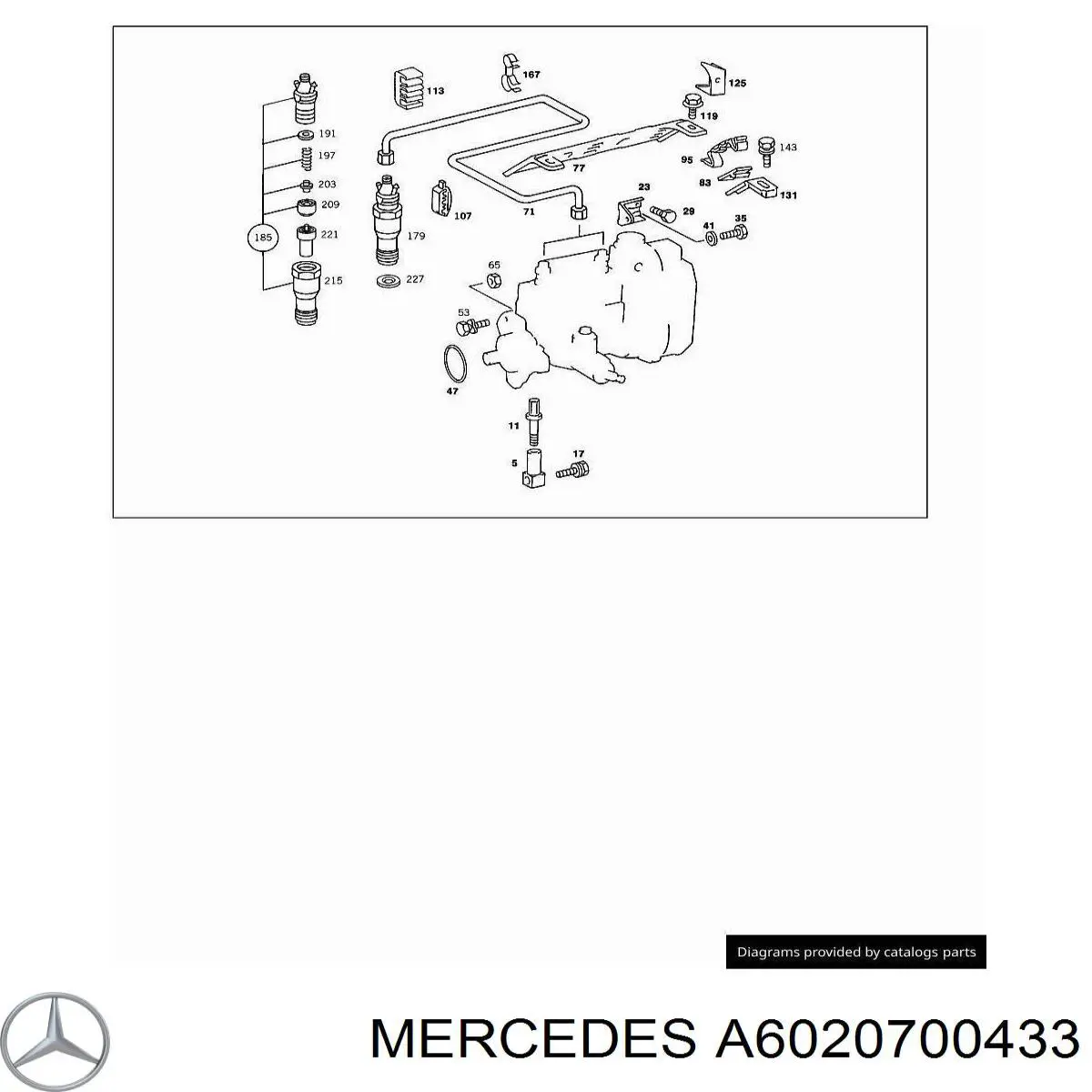6020700433 Mercedes tubería alta presión, sistema inyección para cilindro 5