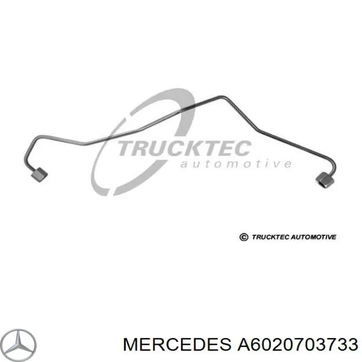 A6020703733 Mercedes tubería alta presión, sistema inyección para cilindro 1