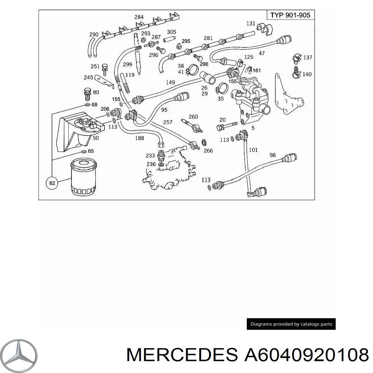 Caja, filtro de combustible para Mercedes C (S202)